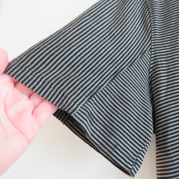 IBEX 100% Merino Wool Striped Button Down Shirt Black Gray Casual Outdoor Size M - Picture 5 of 15